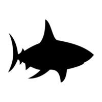 Shark silhouette flat illustration on isolated background vector