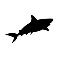 Shark silhouette flat illustration on isolated background vector