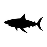 Shark silhouette flat illustration on isolated background vector