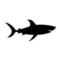 Shark silhouette flat illustration on isolated background vector