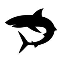 Shark silhouette flat illustration on isolated background vector