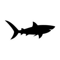 Shark silhouette flat illustration on isolated background vector