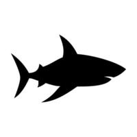 tiburón silueta plano ilustración en aislado antecedentes vector
