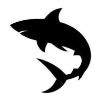 Shark silhouette flat illustration on isolated background vector