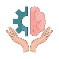 illustration of brain setting vector