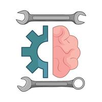 illustration of brain setting vector