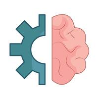 illustration of brain setting vector