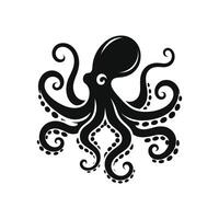 Hand drawn octopus logo icon silhouette illustration symbol vector