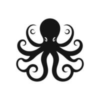 Hand drawn octopus logo icon silhouette illustration symbol vector