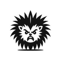 Angry Hedgehog Silhouette Icon logo vector