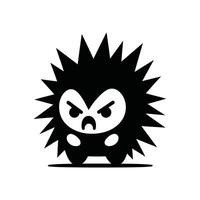 Angry Hedgehog Silhouette Icon logo vector