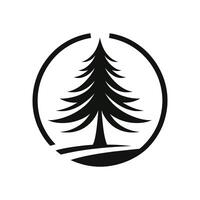 Silhouette of pine tree icon logo symbol vector