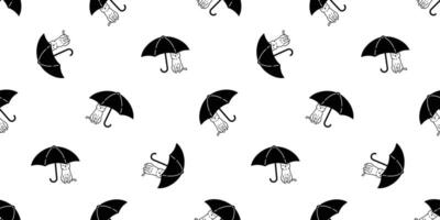 cat seamless pattern kitten umbrella calico pet cartoon sleeping scarf isolated animal repeat background tile wallpaper illustration doodle design vector