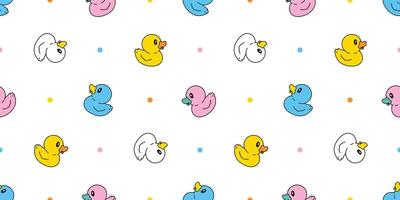 duck seamless pattern rubber duck bathroom shower toy chicken bird pet scarf isolated cartoon animal tile wallpaper repeat background doodle illustration design vector