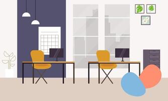 Creative workplace modern for work illustration vector