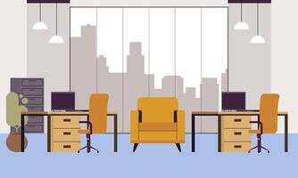 Creative workplace modern for work illustration vector