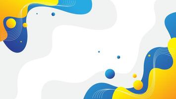 blue and yellow abstract fluid background with wavy lines vector