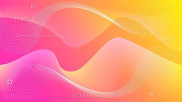 yellow pink gradient wave abstract background with wavy lines vector