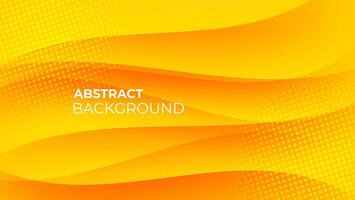 orange yellow abstract background with wavy lines texture and halftone vector