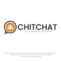 ChitChat Logo Vector Template. Conversation, Talking, Groud Chat. Social Companies Logo. Talking People Chat Logo