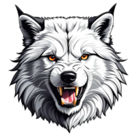 Loup tête logo mascotte png