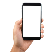 boy Holding Empty Screen Mobile png