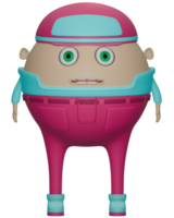 3d mannetje personage blauw roze kleren png