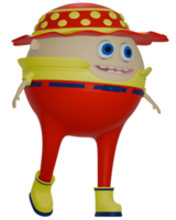 3D male personage yellow red clothes happy png