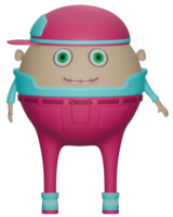 3d Masculin personnage bleu rose vêtements content png