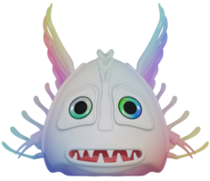 3d monstro personagem masculino colorida triste png