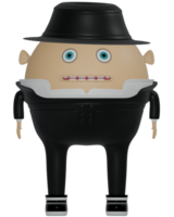 3d mannetje personage zwart pak png