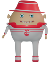 3d mannetje personage gelukkig wit roze pak png