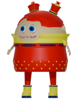 3d femelle personnage Jaune rouge vêtements content png