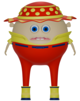 3d male personage yellow red clothes shock png