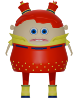 3D female personage yellow red clothes shock png