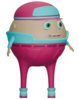 3d mannetje personage blauw roze kleren gelukkig png