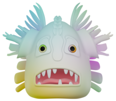 3d monster personage mannetje schok kleurrijk png