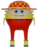 3D male personage yellow red clothes happy png
