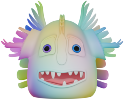 3d Monster- Persönlichkeit männlich glücklich bunt png