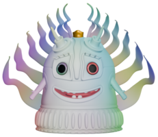 3D monster personage female colorful happy png