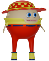 3d mannetje personage geel rood kleren gelukkig png