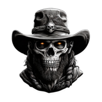 cowboy with a skull for a face png