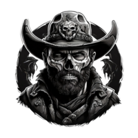cowboy with a skull for a face png