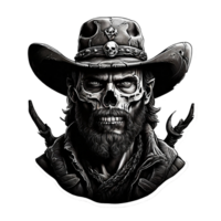 cowboy with a skull for a face png