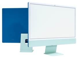 Realistic Monitor 24 inch computer monitor display mockup Template For presentation branding, corporate identity, advertising, branding business. 3D rendering png
