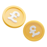 Pound icon 3d rendering illustration element png