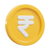 rupia moneta icona 3d interpretazione rupia icona illustrazione png