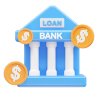 Loan icon 3d rendering bank loan illustration element png