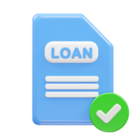 Loan icon 3d rendering bank loan illustration element png