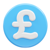 Pound icon 3d rendering illustration element png